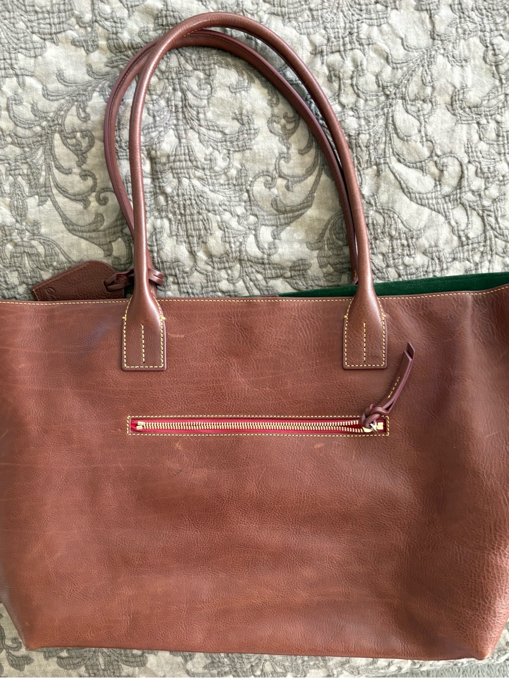 Dooney & Bourke Chestnut Brown Large Leather Shoulder Tote - Picture 9 of 13